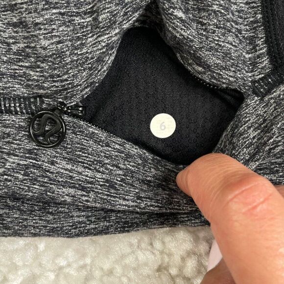Lululemon Full Tilt Ruffle Long Sleeve Shirt Heathered Black - Picture 4 of 10